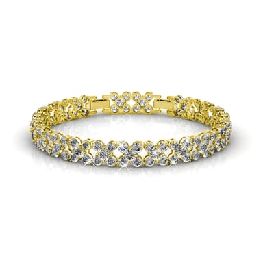 Flowery Bracelets - Gold and crystal