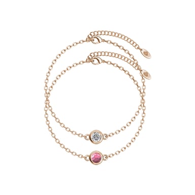 Birth Stone Bracelets - Rose Gold, Crystal and Rose