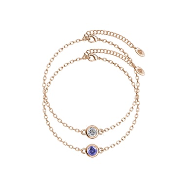 Birth Stone Bracelets - Rose Gold, Crystal and Purple