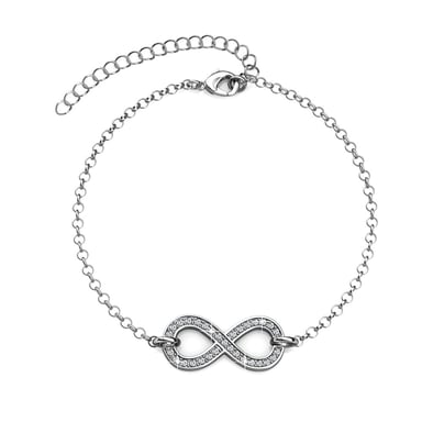 Infinity Eight Bracelets - Silver and Crystal