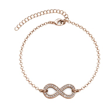 Infinity Eight Bracelets - Rose Gold and Crystal