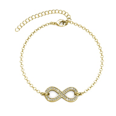 Infinity Eight Bracelets - Gold and Crystal