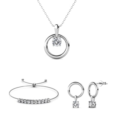 Mia Octavia Sets - Silver and Crystal