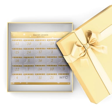 Advent calendar 12 jewels, 11 Beads and 1 surprise - Gold and Crystal
