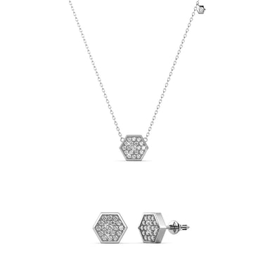 Hexagon Sets - Silver and Crystal
