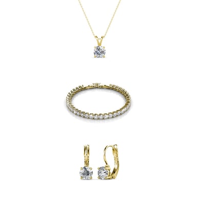 Round Venus Sets - Gold and Crystal