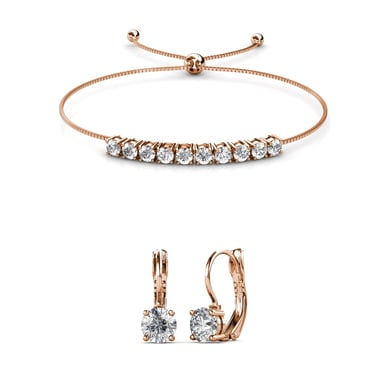 Round Crystal Mia Sets - Rose Gold and Crystal