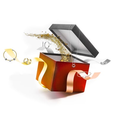 24 Surprise Jewels for Advent Calendar - Silver, Rose Gold, Gold and Crystal