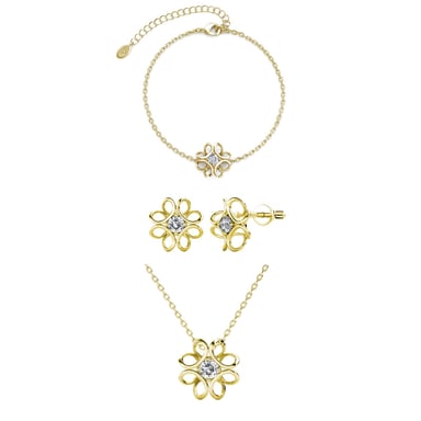 Daffodil Parures - Gold and Crystal