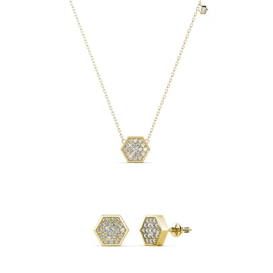 Hexagon Sets - Gold and Crystal