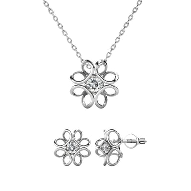 Daffodil Parures - Silver and Crystal