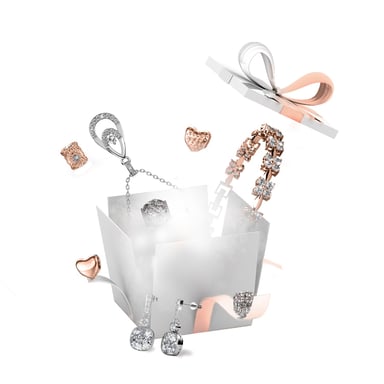 13 Jewels and 11 Surprise Beads for DIY Advent Calendar - Silver, Rose Gold, Gold and Crystal
