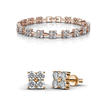 Sweet Square Sets - Rose Gold and Crystal