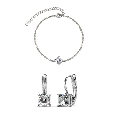 Calle Square Sets - Silver and Crystal