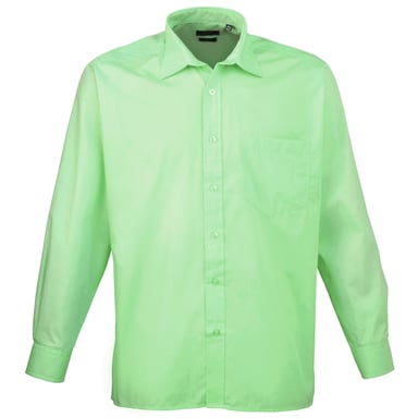 Premier Mens Premier Poplin Long-Sleeved Formal Shirt (Aqua)