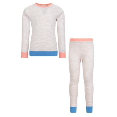 Mountain Warehouse Childrens/Kids Colour Block Merino Wool Base Layer Set (Beige)