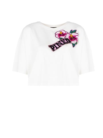 Pinko T-Shirt Titolato Woman's White