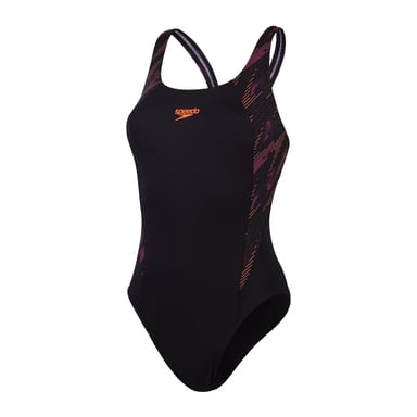 Damesbadpak Speedo Hyperback Splice Muscleback in Zwart