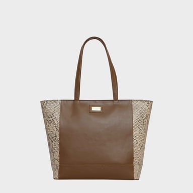KLARA' Animal Snake Print Real Leather Designer Tote Bag