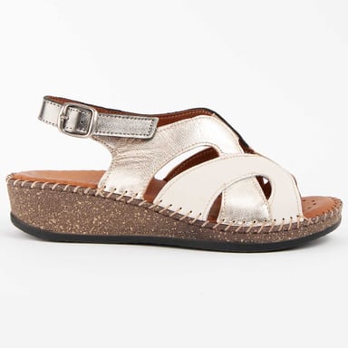 Purapiel Wedge Sandal Leida Beige