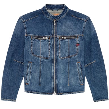 Diesel Back Logo Blå Over Denim Jacka