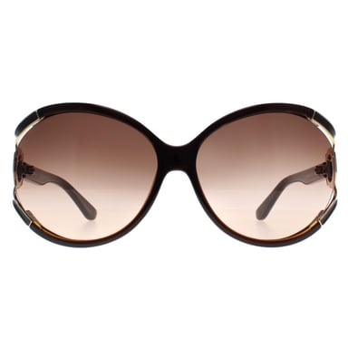 Salvatore Ferragamo Ronde Dames Donkerbruin Bruin Grijs Kleurverloop SF600S