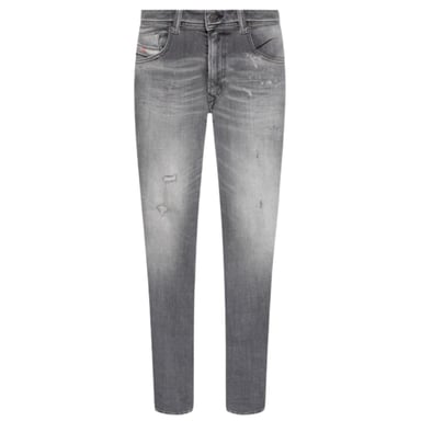 Diesel 1979 Sleenker Frayed Grey Faded Denim Jeans