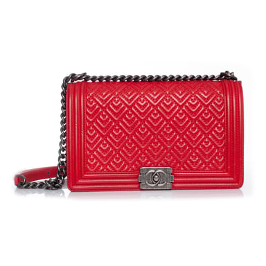 Medium quilted red boy bag
