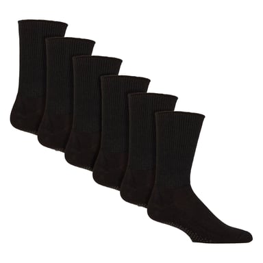 6-Pack Diabetische Bed Sokken met Grip | Antislip Extra Brede Slippersokken