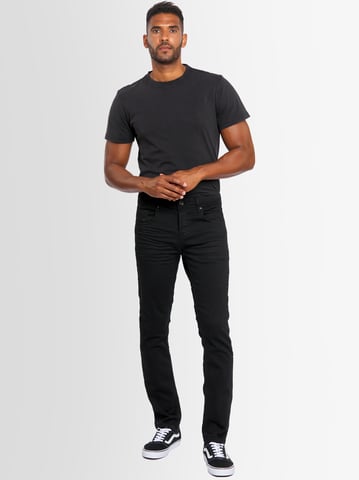 A. Salvarini Men's Basic Stretch Slim Fit Stretch Jeans 5-Pocket - Black