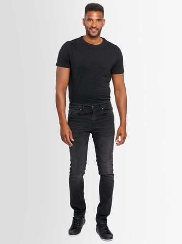 A. Salvarini Heren Jeans Slim Fit Stretch Denim 5-Pocket – Zwart Washed