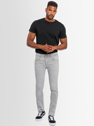 A. Salvarini Heren Jeans Slim Fit Stretch Denim 5-Pocket – Lichtgrijs