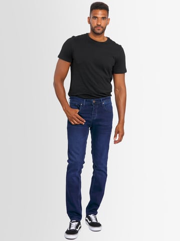A. Salvarini Heren Jeans Slim Fit Stretch Denim 5-Pocket – Donkerblauw