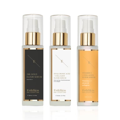 Vitamin C + Collagen Elixir Serum 60ml + Hyaluronic acid & Collagen Serum - 60ml + Anti-Wrinkle Elixir Serum 24k Gold - 60ml