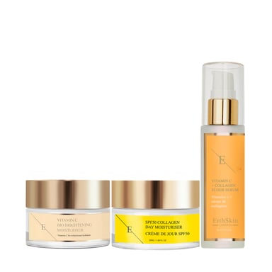 VITAMIN C + COLLAGEN ELIXIR SERUM 60ML + Vitamin C Bio Brightening Moisturiser 50ml +SPF 50 Collagen Day Cream 50ml