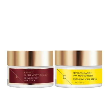 Retinol Nattfuktighetskräm 50 ml + SPF 50 Kollagen Dagkräm 50 ml