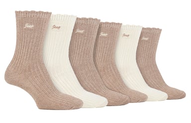 Dam 6-pack Bamboo Stövelstrumpor | Söta strumpor med skulpterad topp