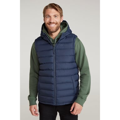 Mountain Warehouse Mens Seasons Hooded Padded Gilet (Navy)