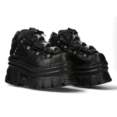 New Rock M-106-C178 Zwarte Toren Gothic Punk Chunky Enkellaarsjes