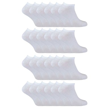 24 Pack Multipack Katoenen Trainer Sokken voor Jongens en Meisjes