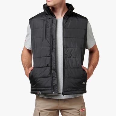 Hard Yakka PUFFA 2.0 Herr Bodywarmers Svart