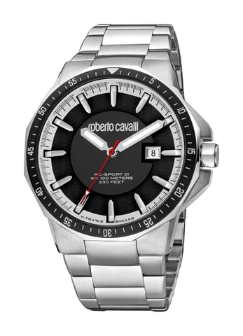 Zwarte Wijzerplaat Grijze RVS Horloge