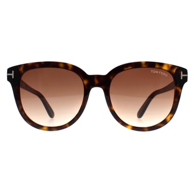 Tom Ford Round Womens Dark Havana  Brown Gradient Olivia FT0914
