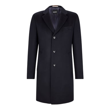 Men's Boss H-Hyde Coat in Dark Blue