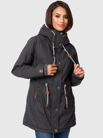 Navahoo Ireliaa Women's Parka – Wind-Resistant Winter Jacket with Teddy Fleece & Hood - Anthracite