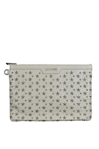 Jimmy Choo Derek clutch bag White