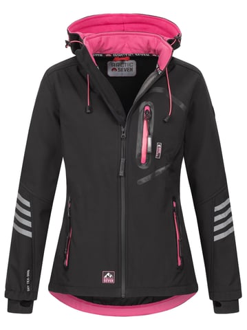 Arctic Seven Dames Softshelljas Zwart-Roze