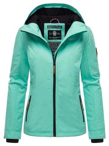 Marikoo Women’s Lightweight Transitional Jacket Water and Wind Resistant with Hood Aqua Green