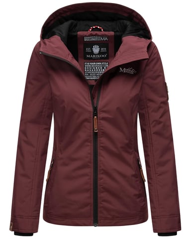 Marikoo Women’s Lightweight Transitional Jacket Water and Wind Resistant with Hood Burgundy