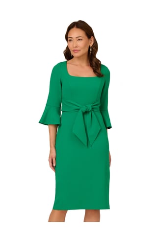 Bell Sleeve Tie Front Dress